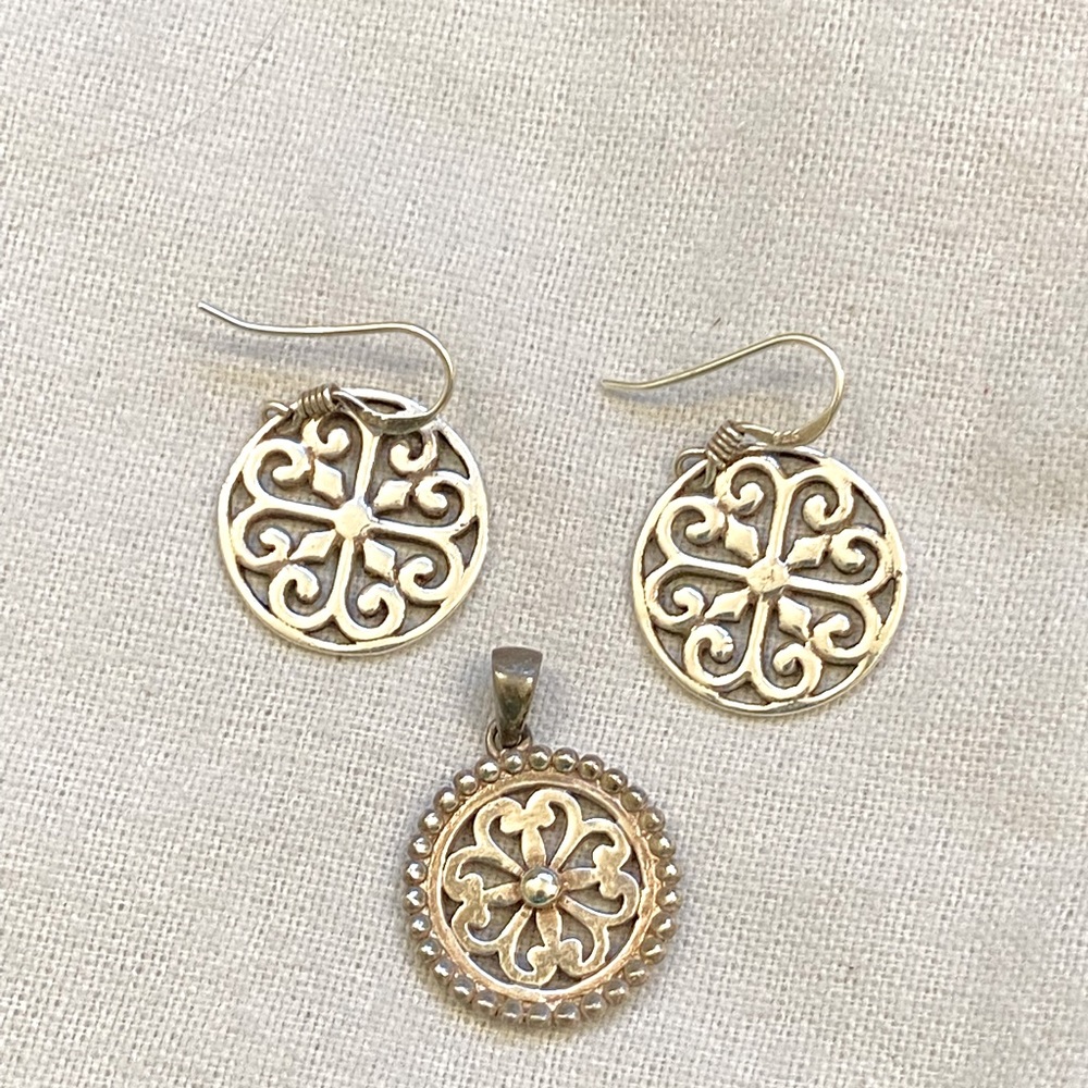 Earrings and matching pendant